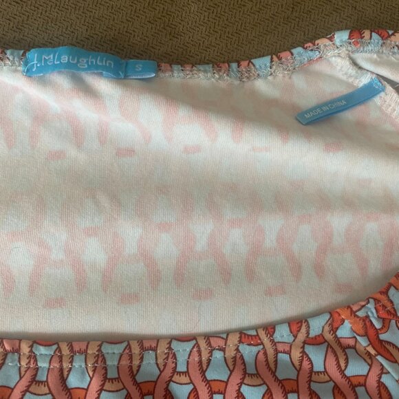 J. McLaughlin Women's Light Blue Coral Chain Print Dress Size S K9 - Picture 3 of 4